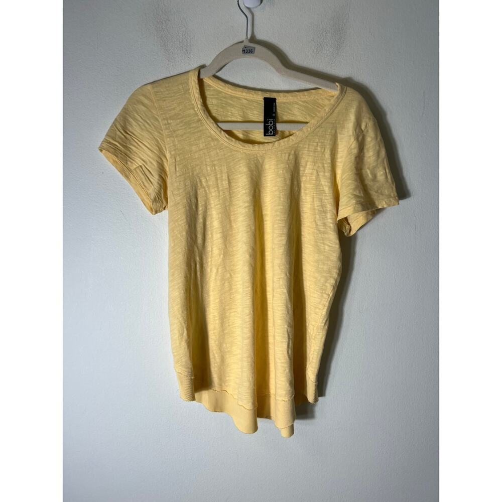 Bobi Yellow Scoop Neck Short Sleeve Tee Size Small